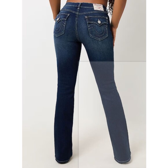 NWT $159 TRUE RELIGION WOMEN'S JEANS 29 BECCA EXPOSED BUTTON FLY BOOTCUT JEANS - Picture 3 of 16